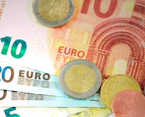 Eurobiljetten en euromunten